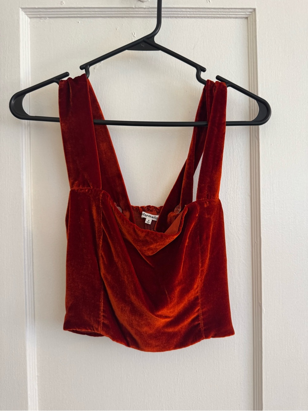 Reformation Crimson Velvet Crop Top